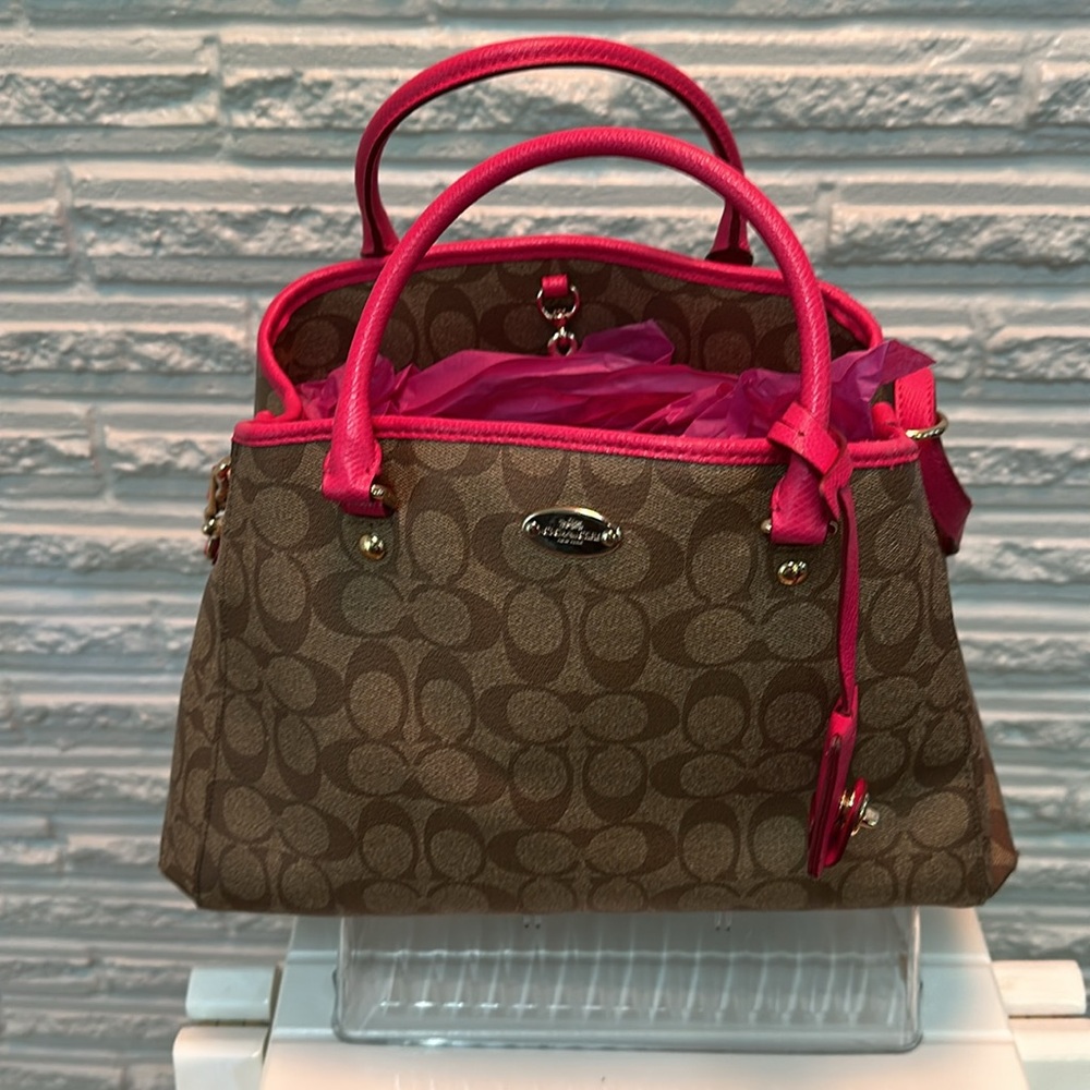 Coach Brown and Pink Shoulder Bag